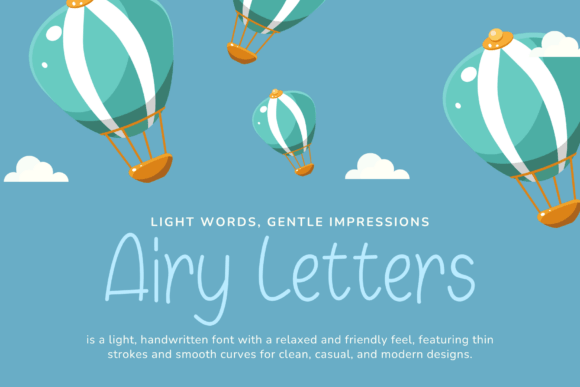 Airy Letters: A Soft Script Handwritten Font for Makers
