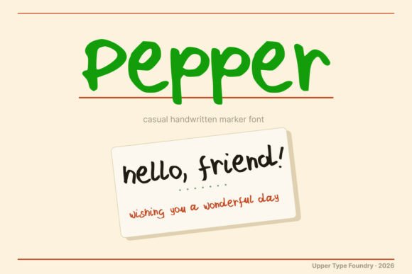 Pepper Font: A Casual Marker Typeface for Branding